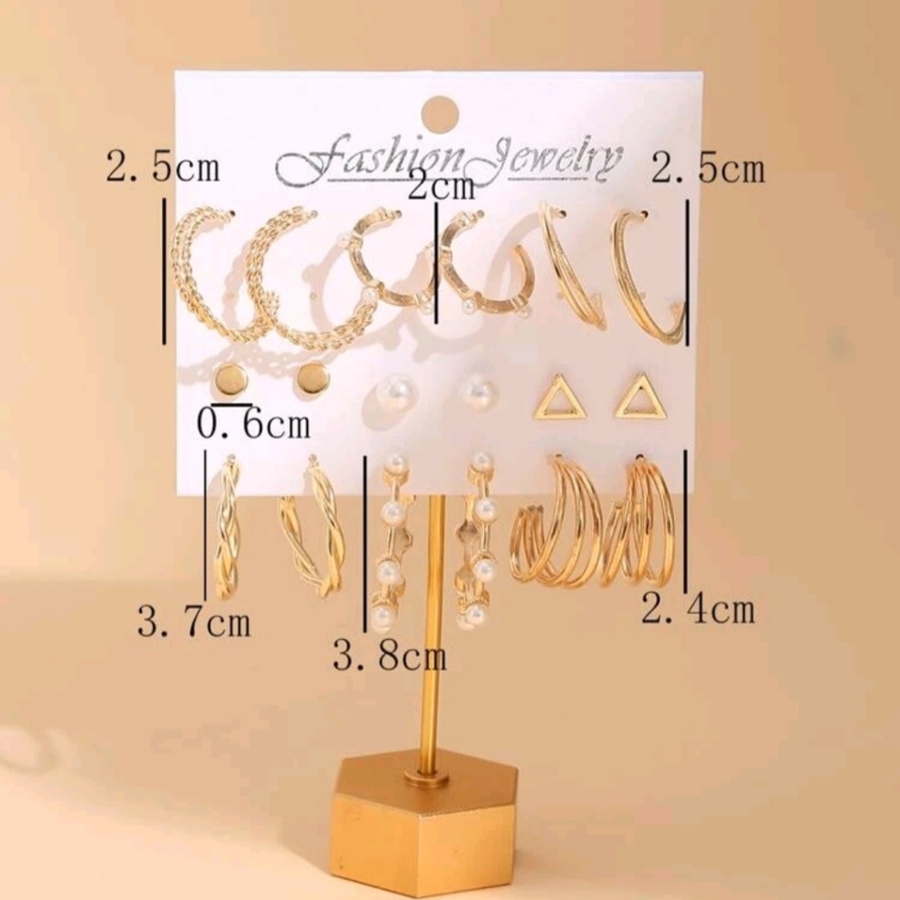 9 pairs Faux Pearl Earring